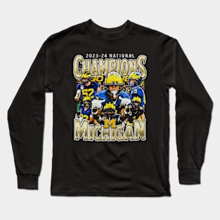 Michigan National Champs 2023-2024 Vintage Bootleg Long Sleeve T-Shirt